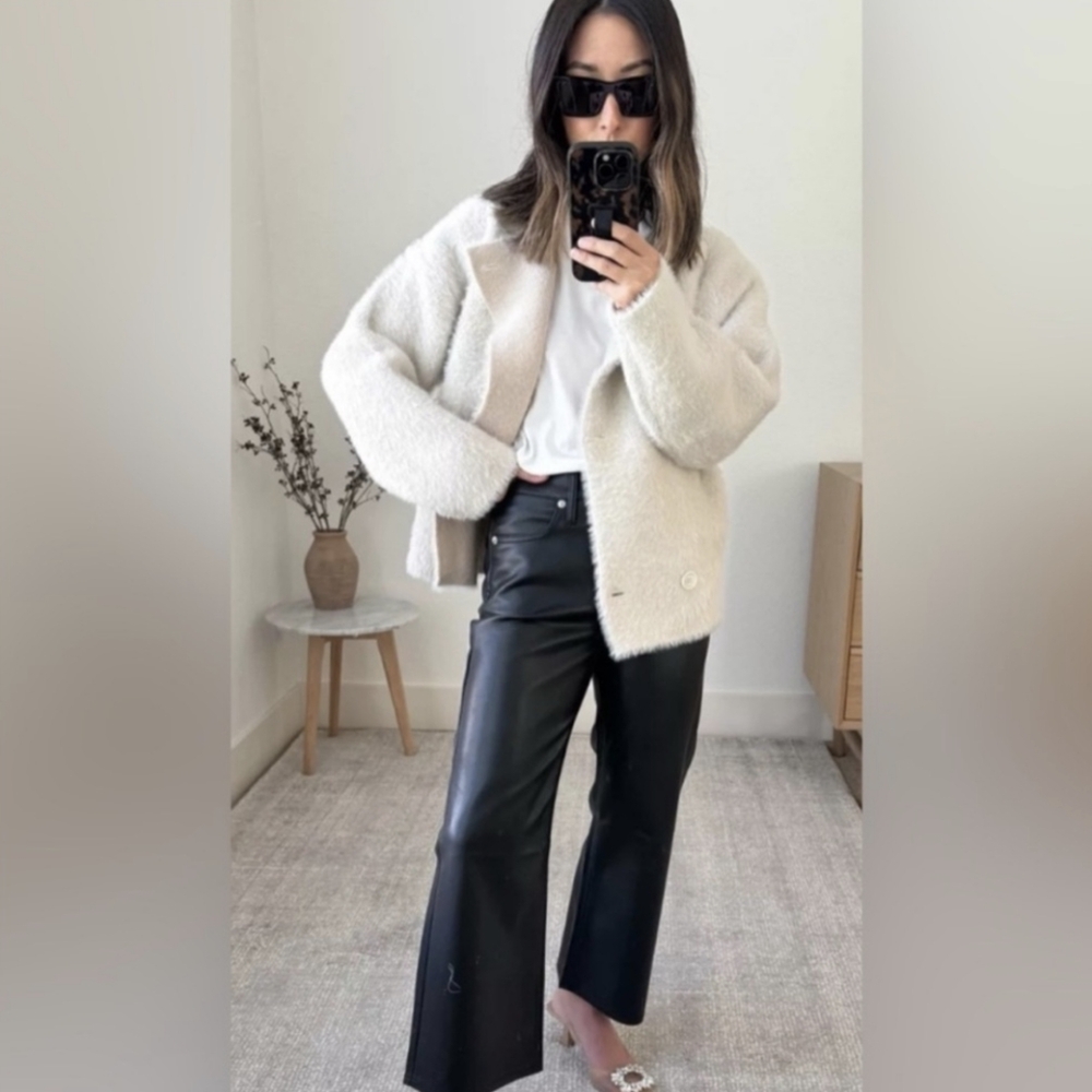 J. Crew Collection Oversized Double Breasted Brushed Wool Blend Jacket Sz XXL